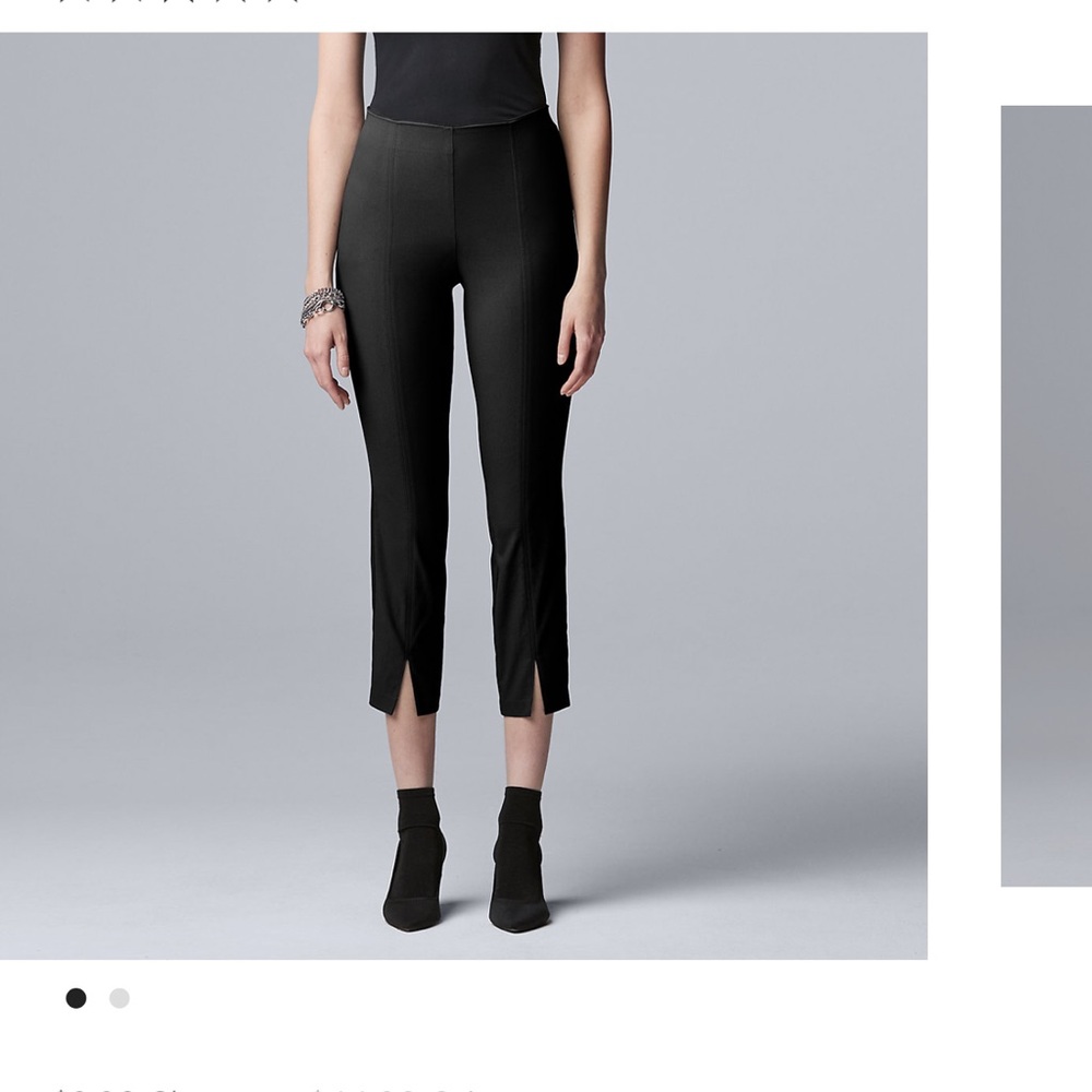 Vera Wang Front Slit Skinny Ankle Pants